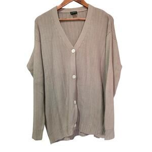 J.Crew V-Neck Button-Up Cardigan Sweater Tan Size XL